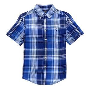 Polo Ralph Lauren Striped Linen Short-Sleeve Shirt Blue Paid Size XL 18/20